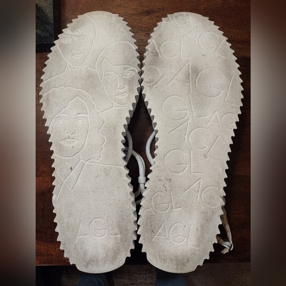 AGL White Messy Platform Sandals Size 10.5-11 - Picture 5 of 7
